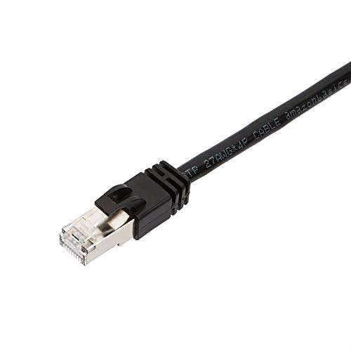 Amazon: Amazon Basics - Cable de Internet RJ45 Cat 7 de alta velocidad Gigabit Ethernet, 10 Gbps, 600 MHz, color negro, 3 pies | Envío prime