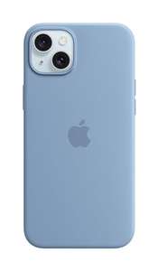 Amazon: Funda de silicón con MagSafe para el iPhone 15 Plus - Azul Invierno