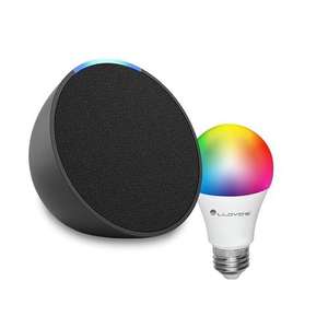 Amazon: Bocina Amazon Echo Pop con Lloyds Foco Inteligente WiFi, Multicolor | Negro