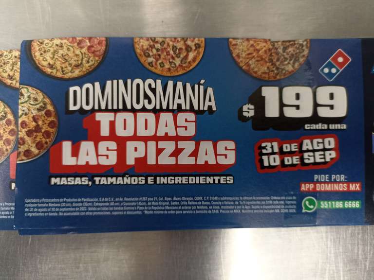 Domino's Pizza: Dominosmanía - Todas las pizzas de hasta 9 ingredientes a $199 c/u