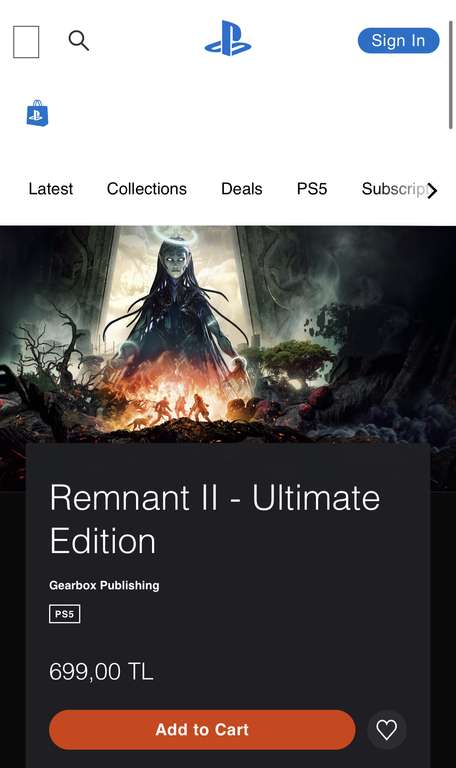 PlayStation Store: Remnant 2: Ultimate Edition PSN Turquía