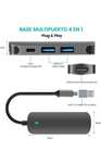 Amazon: Adaptador Multipuerto USB 3.0 hub Estación de Adaptador USB c