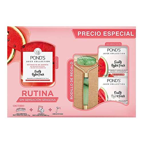 Amazon: POND'S Kit: 1 Mascarilla 26g + 2 Geles hidratantes 110g c/u + Rodillo Jade 31% OFF