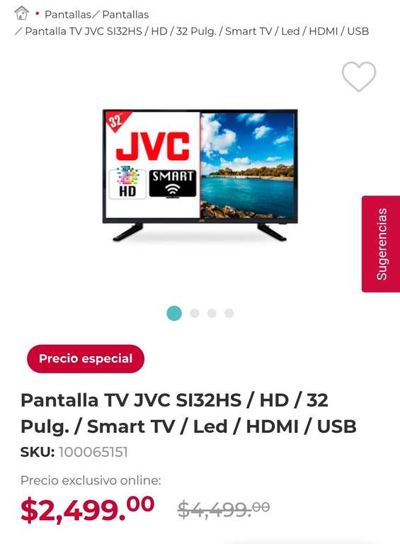 Office Depot: Tv jvc con Smart de 32 pulg a buen precio o al menos eso creo