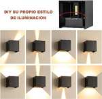 Amazon: Lámparas Pared Exterior 12W, Luz Calida Impermeable, Ajustable Focos Para La Pared, Iluminación LED Modernos para Interior Exterior