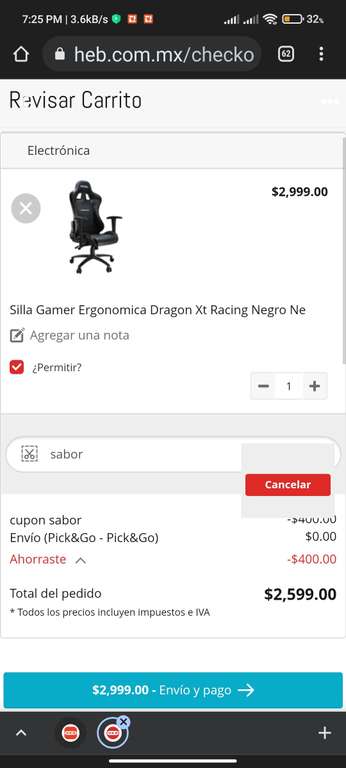HEB: Nextep Silla Gamer Ergonomica Dragon Xt Racing Negro Ne HEB