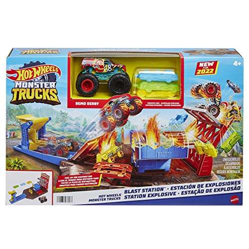 Amazon: Hot Wheels Monster Trucks, Pista de juguete para niños Estación de Explosiones.