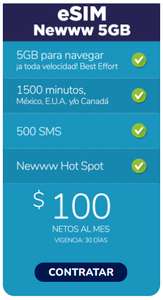 Newww: eSim con 20 gb por 100 pesos al mes (durante 6 meses al hacer portabilidad)