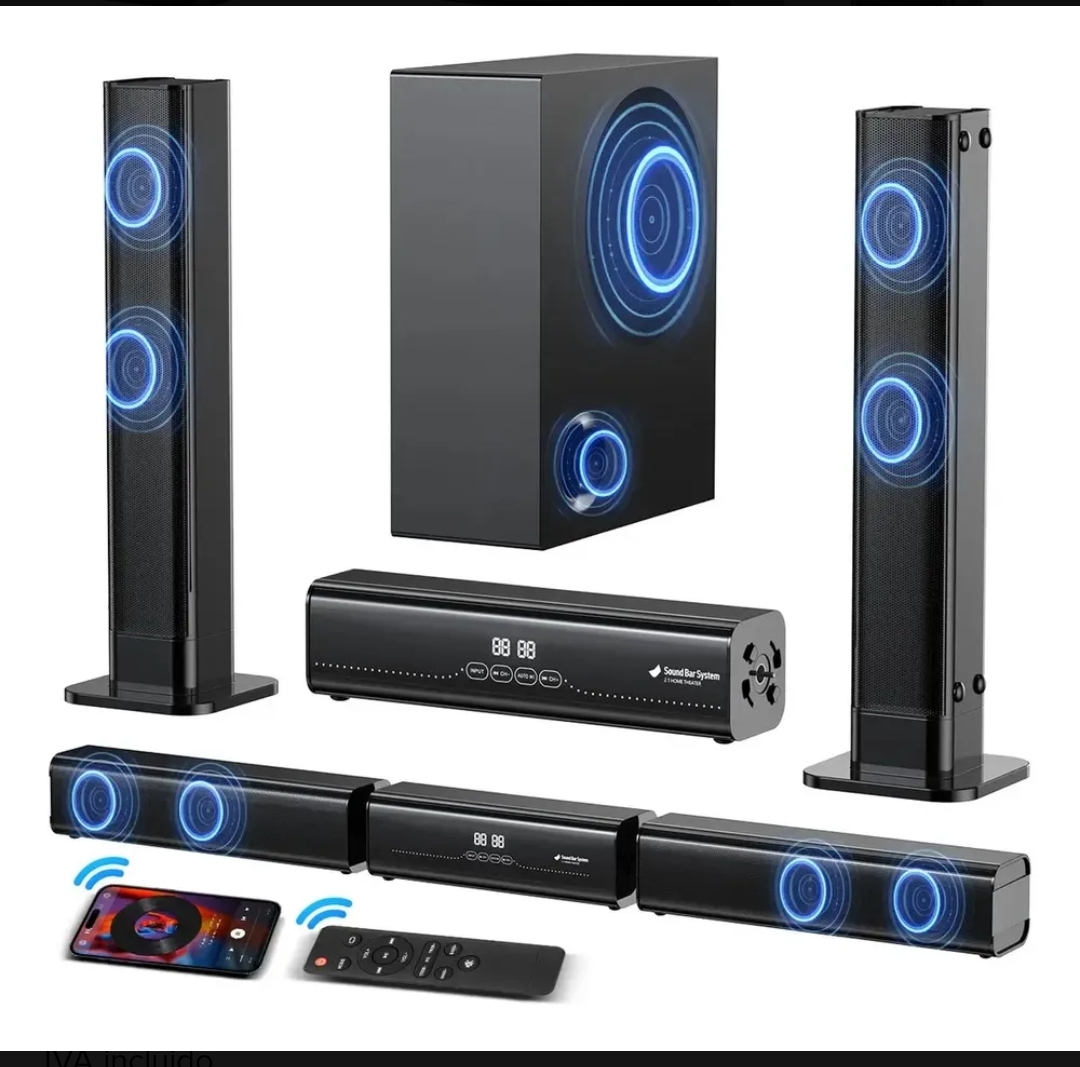 Mercado Libre - 400w Desmontable Barra De Sonido 4 Bocina Con Subwoofer Dolby Dts, 5.1 Canales,Con Aux/hdmi(arc)/usb/optical Bluetooth 5.3,
