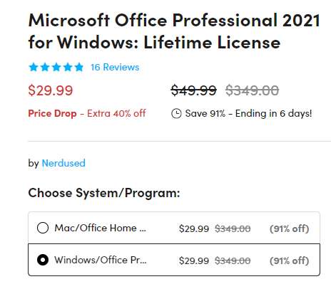 StackSocial - Microsoft Office Profesional 2021 perpetuo (de por vida)