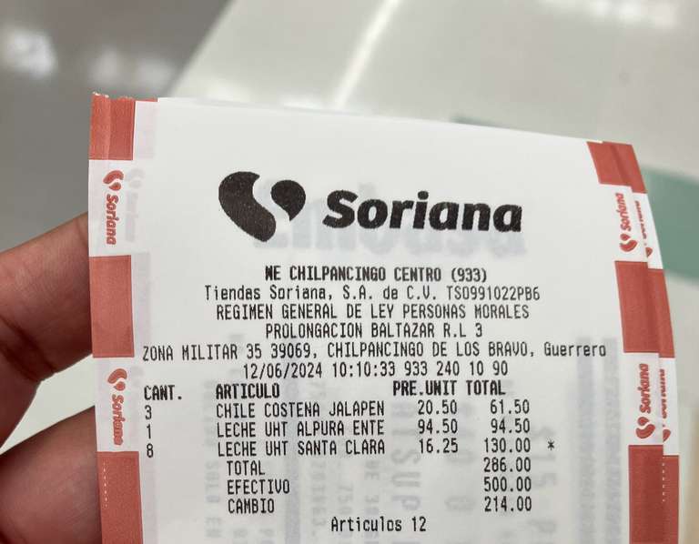 Mega Soriana Chilpancingo: Leche Santa Clara $16.25