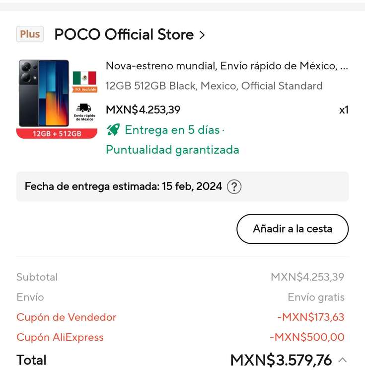 AliExpress: Poco M6 Pro 12Gb Ram 512 GB Envío desde México