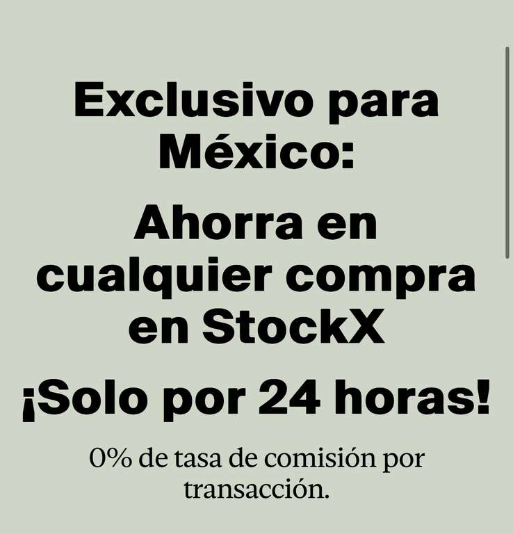 0% de tasa de comisión en StockX