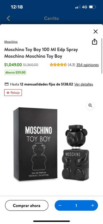 Walmart: Moschino toy boy edp