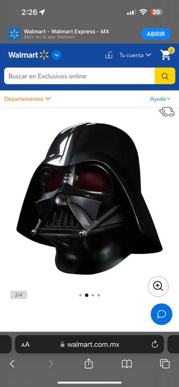 Walmart: Star Wars Casco Darth Vader