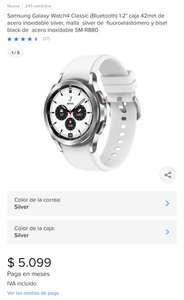 Mercado Libre: Galaxy Watch 4 Classic 42mm color Plata | Pagando con TDC Banorte