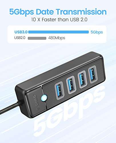 Amazon: 2 ORICO Hub USB C 4 puertos USB 3.1 tipo C a USB 3.0 ($167 c/u) | envío gratis con prime