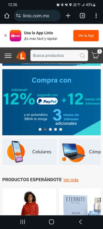 Linio: -12% pagando con Paypal
