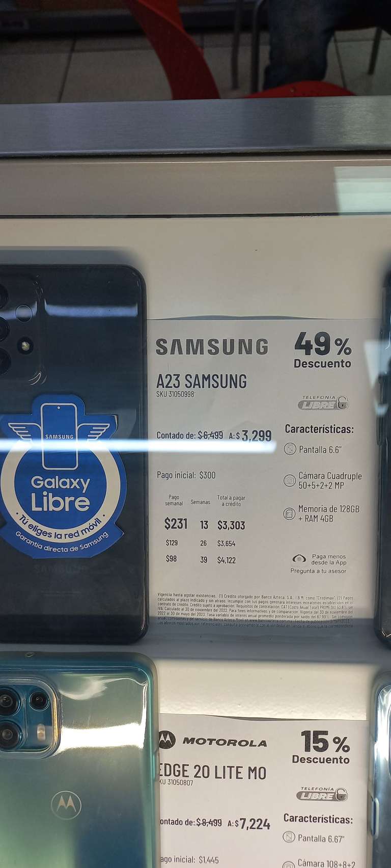 Samsung a23 en tienda física elektra es nacional