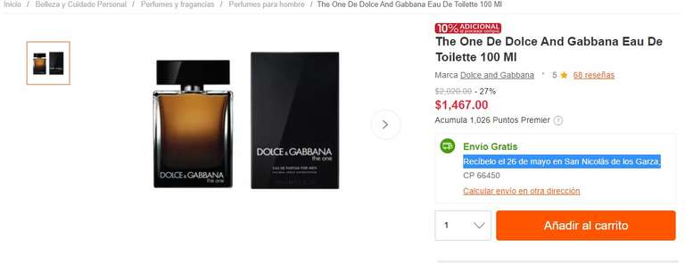 Linio: Perfume Dolce Gabbana The One EDP, $1467 (Puede bajar 25% más con cupón PERFUMES25)