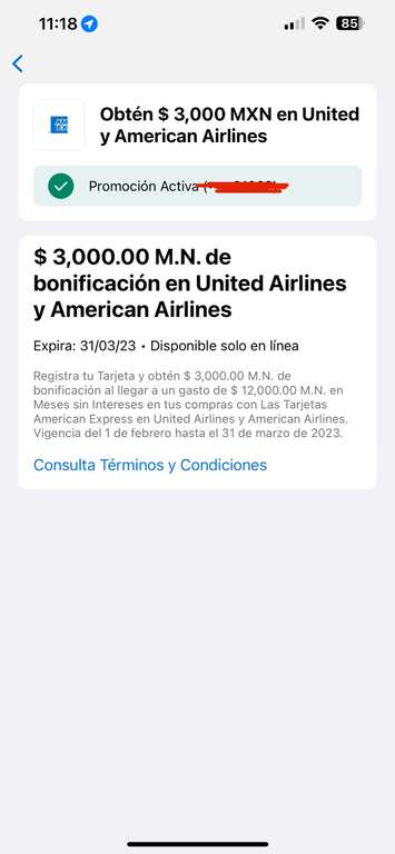 American Express: $3,000 bonificación en American Airlines y United Airlines al gastar 12k (Platinum Credit)