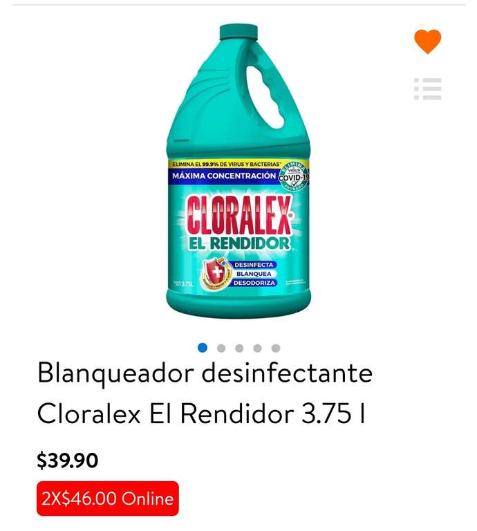 Walmart: Cloralex 3.75 L, 2 × $46