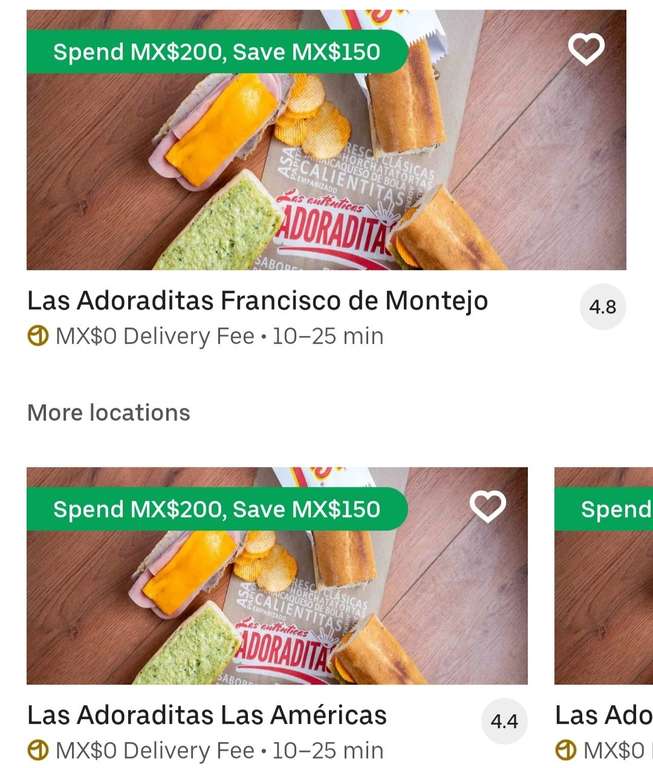 Las adoraditas Mérida Uber eats: 150 pesos de descuento en pedidos de 200
