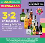 Soriana [Julio Regalado 2023]: 3x2 en todos los vinos, tequilas y licores