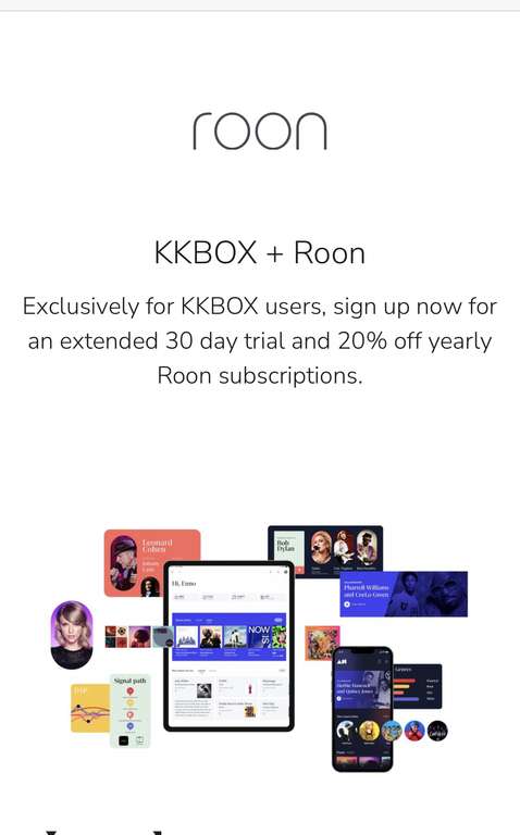 Roon: 30 días gratis de cortesía KKBOX