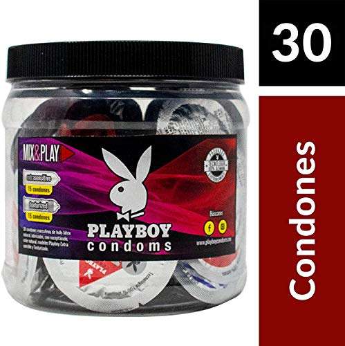 Amazon: Playboy Condoms - Mix & Play - 30 Condones (15 Extra Sensibles + 15 Texturizados).