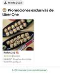 UBER EATS (Con Uber One) Oriental Wok, Sushi 2x1 + $150 OFF quedando a $50 pesos