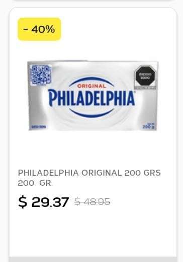 Súper Aki: Queso crema Philadelphia 200 grs, en tiendas Super Aki, de $48.95 a $29.37, solo vigente el día de hoy