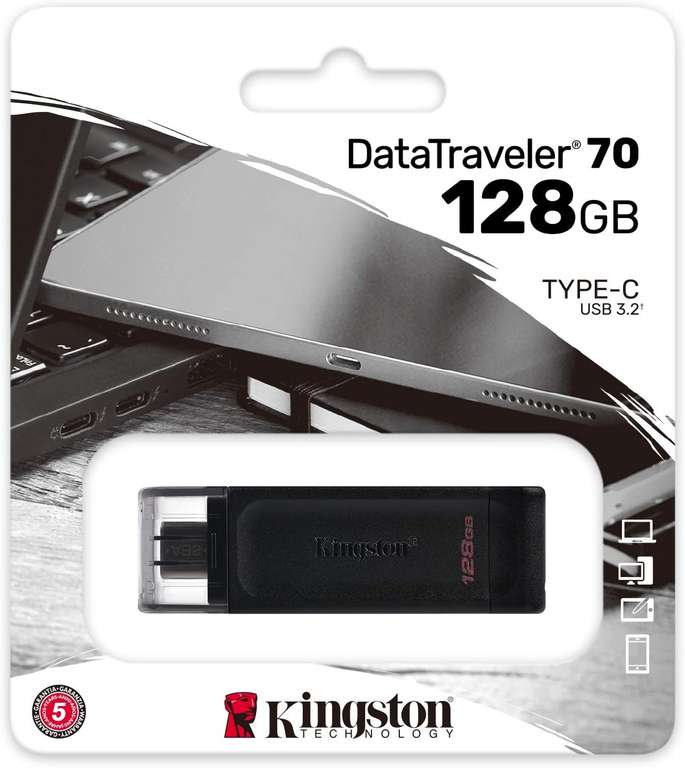 Amazon: Memoria Kingston USB DT70 128GB Tipo C 3.2 Gen 1