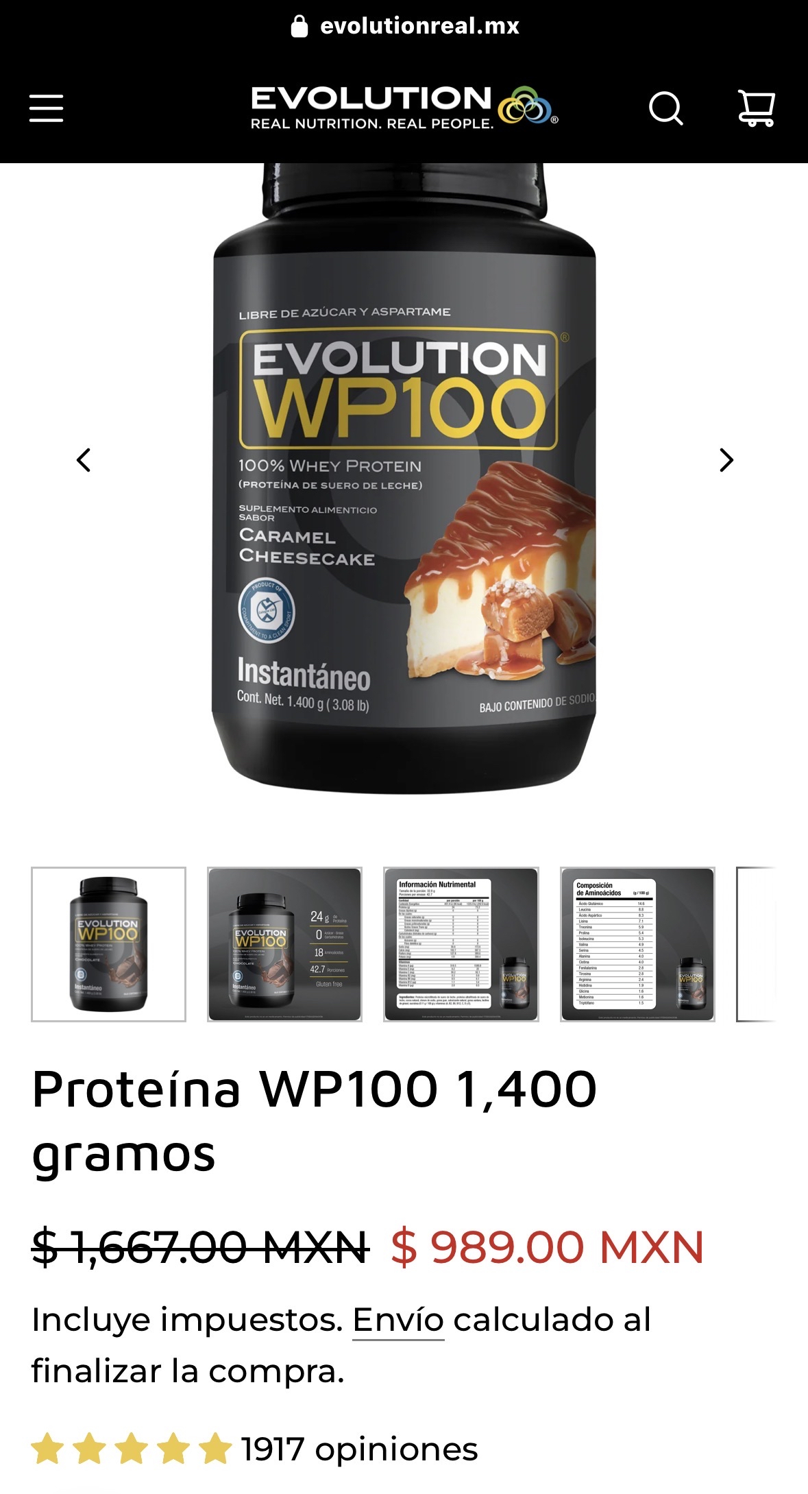 Proteína WP100 1,400 gramos | sabores seleccionados