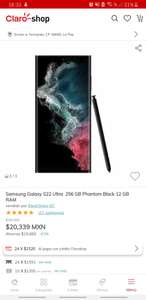 Claro Shop: Samsung Galaxy S22 ULTRA 256GB 12GB RAM black phantom