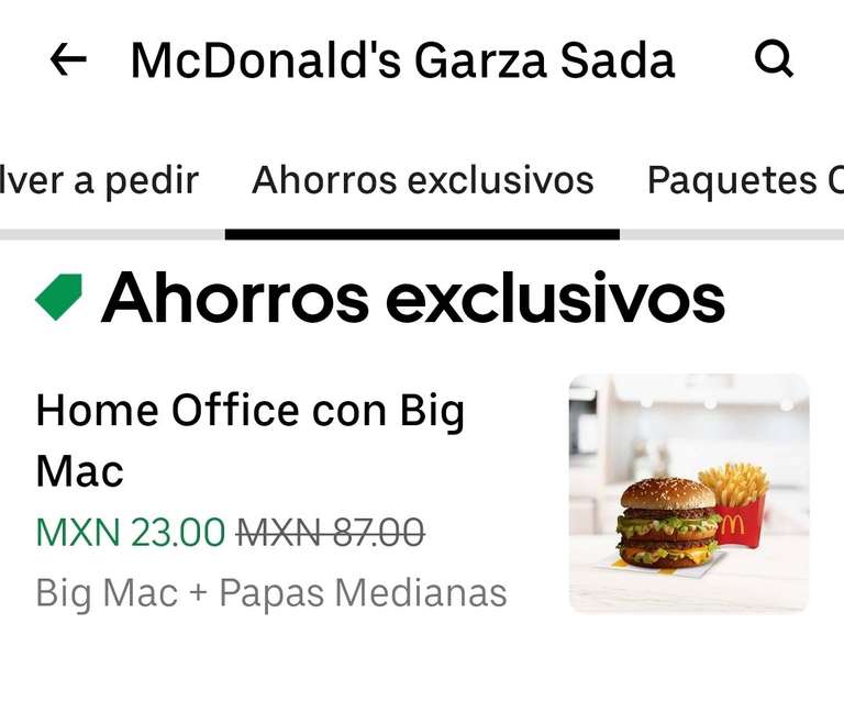 Uber Eats: Home office con Big Mac