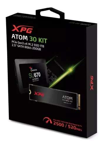 Mercado libre: Kit Xpg Atom 30 1tb Ssd M.2 22800 + 250gb Sata 2.5