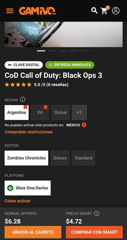 Gamivo | Call Of Duty BO3: Edición Zombies Chronicles. Xbox Argentina.