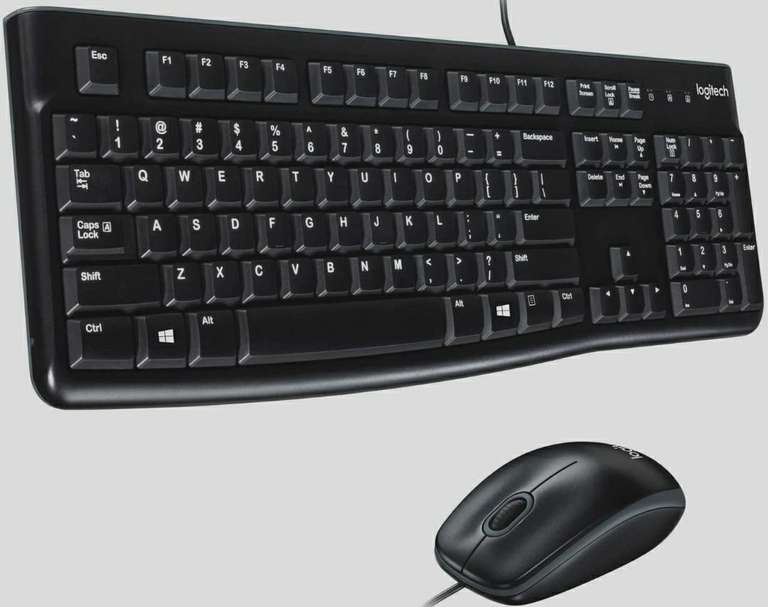 Amazon, Logitech MK120 Combo Teclado y Mouse con Cable para Windows | Envío gratis con Prime