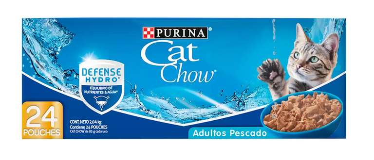 Costco: Cat Chow Purina Alimento Húmedo Adulto Sabor Pescado 24 pzas 85 g