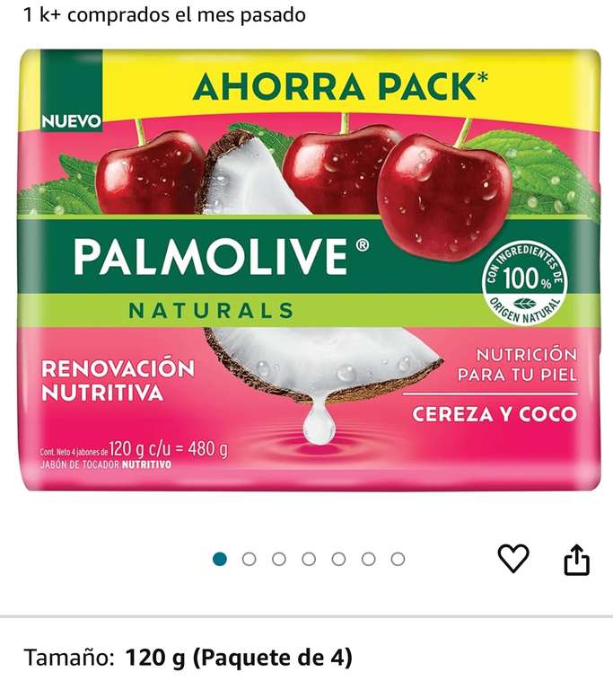 Amazon: Jabón en Barra Palmolive Naturals, Nutrición Delicada, Yogurt y Frutas 4 piezas de 120g, paquete contiene 480g - Planea y ahorra