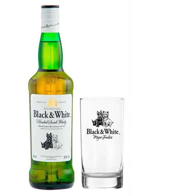 CHEDRAUI Tecámac | Whisky Black & White 700 ml + Vaso
