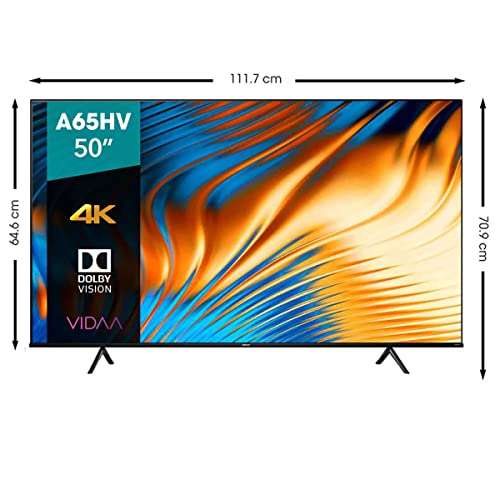 Amazon: Smart TV Hisense Pantalla 50" 4k Smart TV LCD 50A65HV VIDAA U (2022) | Precio con Citibanamex, Banorte, HSBC, Santander