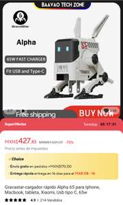 AliExpress: Robot Cargador Gravastar Alpha 65 Triple 65w Gravastar