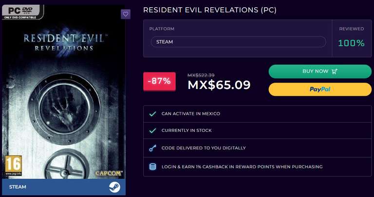 CDKeys: Diferentes Precios/PC/Steam - Resident Evilt 0 HD, 1 HD, 2, 3, 4 (2005), Revelations, Revelation 2, 5, 6, 7, Village