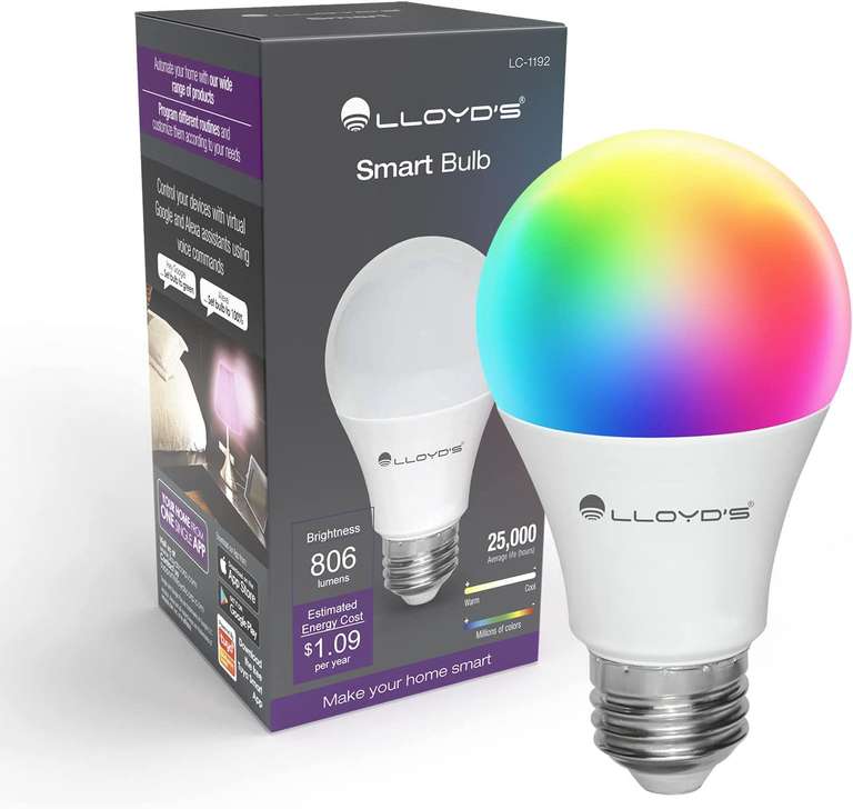 Amazon: Foco Inteligente WiFi, Multicolor + Luz Blanca Fría y Cálida (RGB + Luz Blanca 2700K a 6500K, 800 Lumens en Luces Blancas)