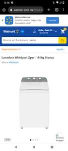 Walmart: Lavadora Whirlpool Xpert 18 Kg Blanca