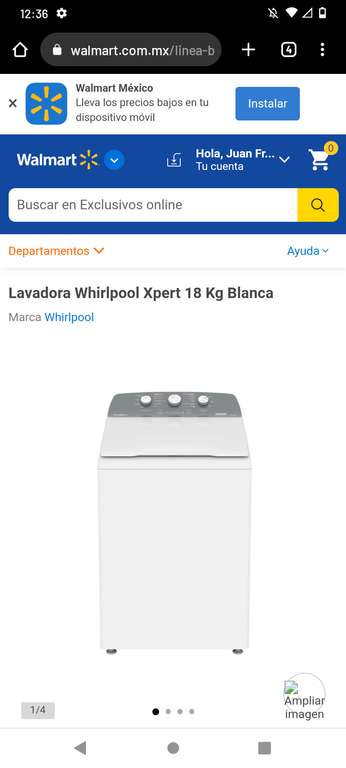 Walmart: Lavadora Whirlpool Xpert 18 Kg Blanca