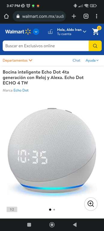 Walmart: Echo dot 4 con reloj