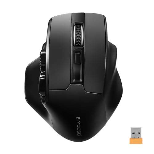 UGREEN Ratón Inalámbrico 2.4 GHz, 15M de Conexión, Mouse Ergonómico de